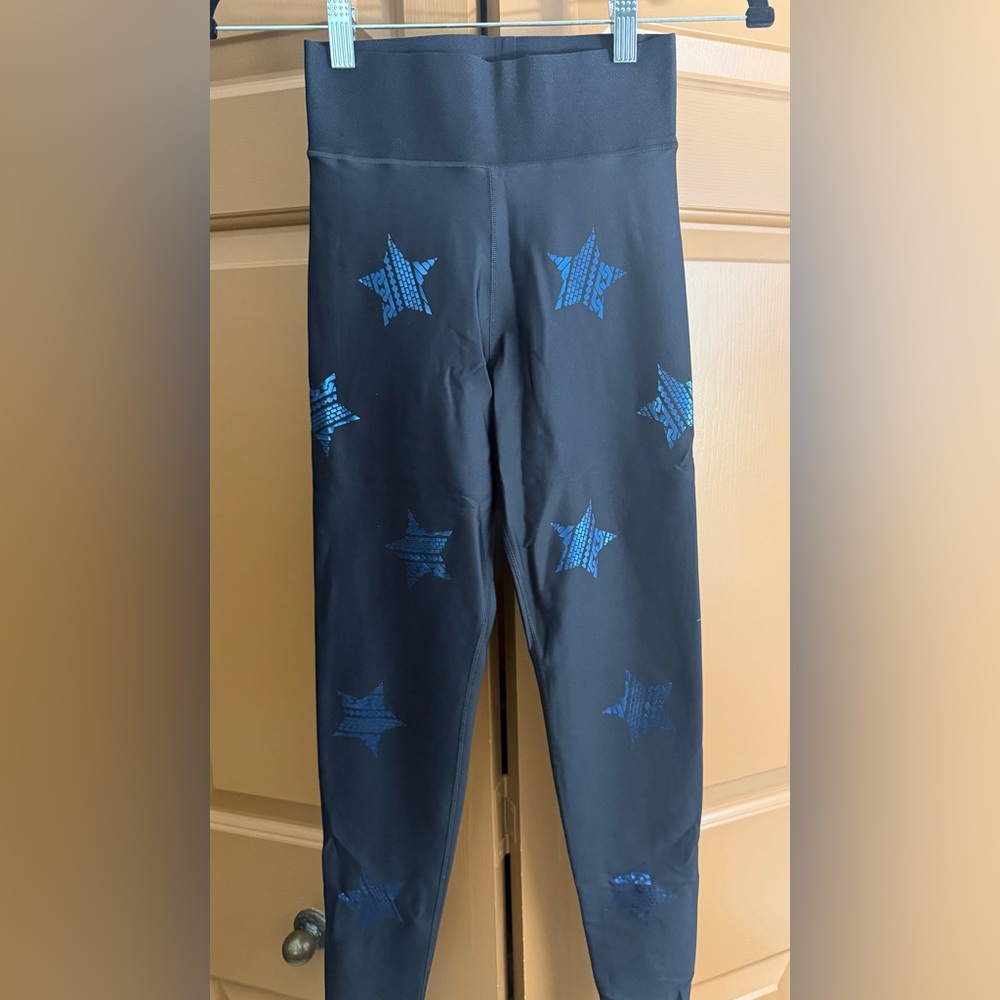 Ultracor High Rise Black With Blue Star Leggings - Sz XS